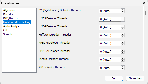 XMedia Recode Multithread Einstellen