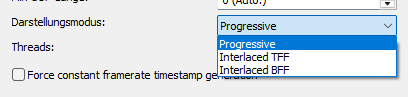 H.264 Codec: Darstellungsmodus Einstellungen