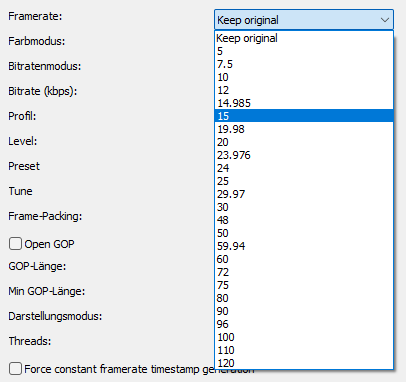 H.264 Codec: Framerate