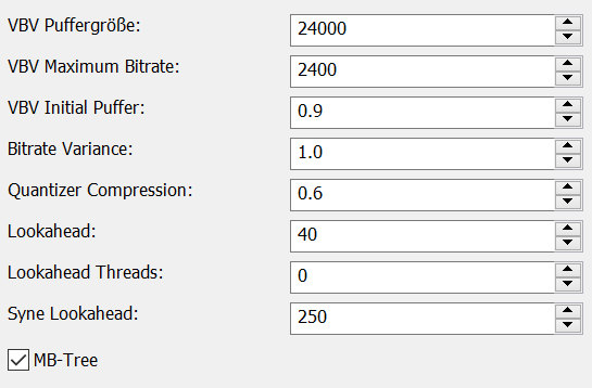 H.264 Codec: Einstellung der Bitratensteuerung
