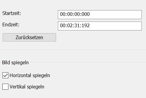 Filter zum Video horizontal oder vertikal spiegeln