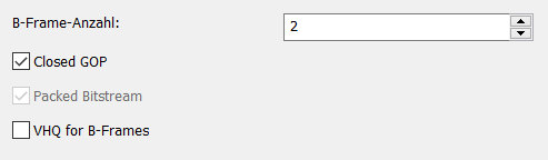 XviD Code Einstellungen von B-Frame
