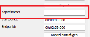 XMedia Recode: Kapitelname