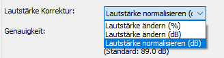 Lautstärke-Korrektur Methode