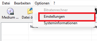 Menu Einstellung