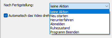 XMedia Recode Nach Fertigstellung Einstellen