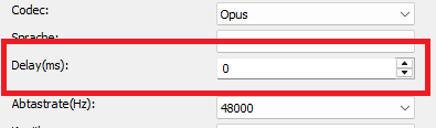 Opus  Codec: Audio stream Delay festlegen