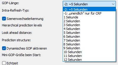 SVT-AV1 Codec: GOP-Längen Einstellungen