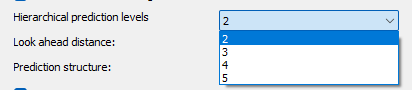SVT-AV1 Codec: Hierarchical prediction levels Einstellungen