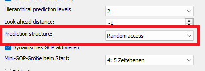 SVT-AV1 Codec: Prediction structure Einstellungen