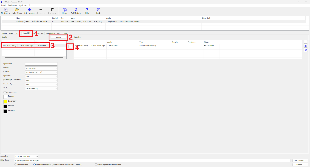 Add external subtitle to video