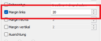 Untertitel Margin links