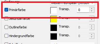 Untertitel Primärfarbe Einstellen