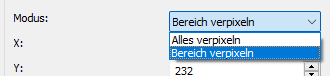 Modus des Verpixeln