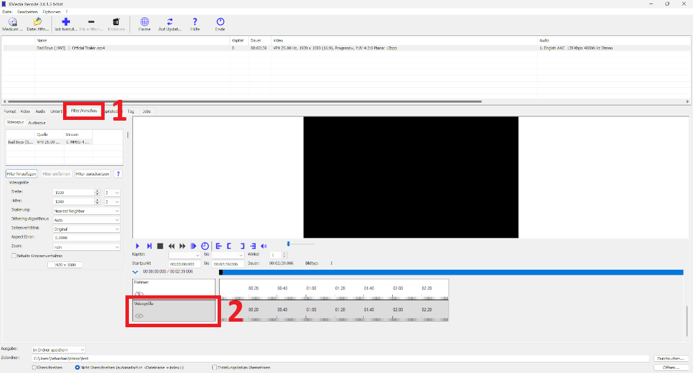 Select the Filter/Preview tab