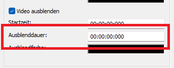 Video Ausblenddauer
